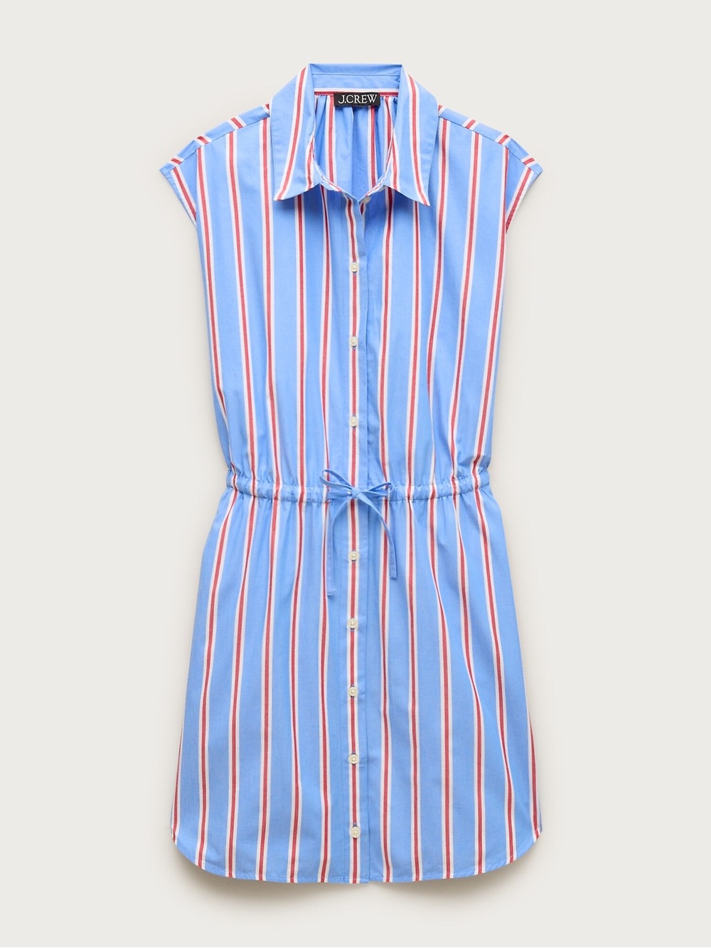 J Crew Cap Sleeve Striped Cotton Poplin Dress NWT